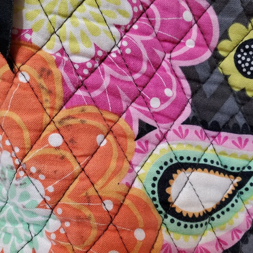 Large Colorful Vera Bradley Backpack, Floral, Paisley, Black, READ - Picture 5 of 12